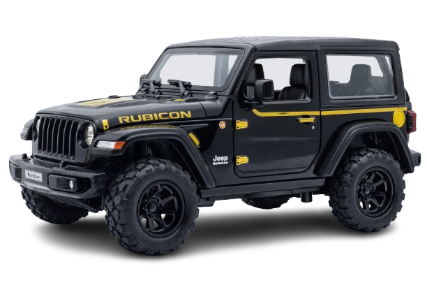 A sleek black and red motorcycle  toy is shown on a solid black background. Features include a distinctive red frame, chrome exhaust, and sporty design.